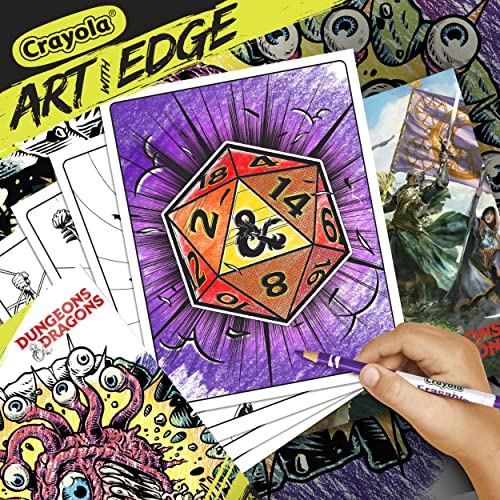Crayola Arte con borde, juego de colorear Calabozos y Dragones, para colorear, regalo para adolescentes y adultos