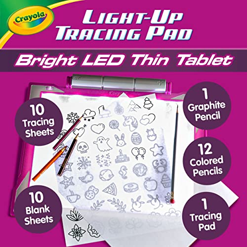 Crayola - Light Up Tracing Pad, Pizarra Magica LED, Actividad Creativa de Dibujo y Color, Idea de Regalo, Edad Recomendada: a Partir de 6 Años