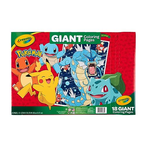 Crayola Páginas gigantes para colorear, 12.75 x 19.5 pulgadas (Pokémon)