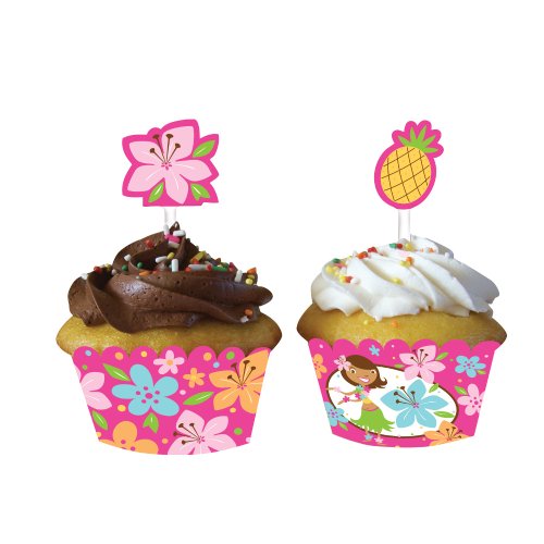 Creative Converting Pink Luau Fun - Envolturas para cupcakes (12 unidades)