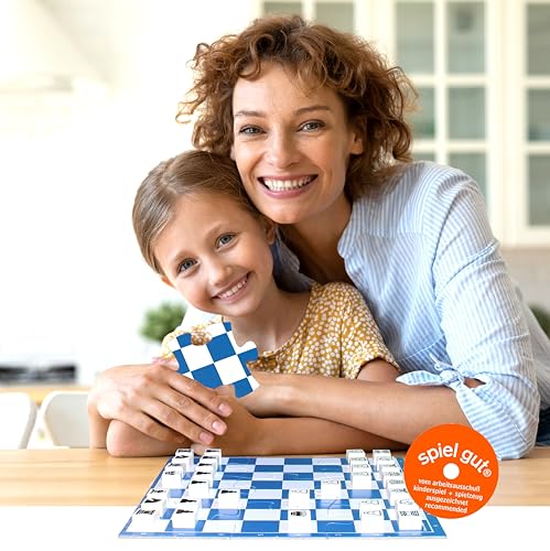 Cubes.Art® Chess Junior – Ajedrez para niños con Padres de niño Juego Instrucciones, Azul