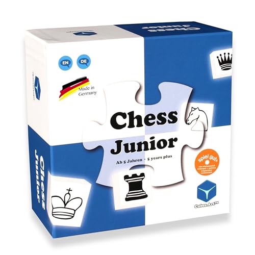 Cubes.Art® Chess Junior – Ajedrez para niños con Padres de niño Juego Instrucciones, Azul