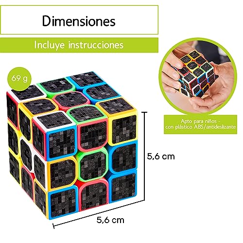 CUBIDI Cubo de Magico 3x3, Propiedades Optimizadas para la Velocidad para Principiantes y Usuarios Avanzados para Niños Pegatina de Carbono Pieza, Tipo Newyork