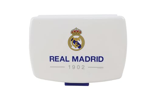 CYP Brands Real Madrid-Sandwichera, Tartera, Merienda, Porta alimentos, Color blanco, Producto Oficial