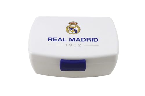 CYP Brands Real Madrid-Sandwichera, Tartera, Merienda, Porta alimentos, Color blanco, Producto Oficial