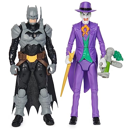 DC Comics, Conjunto acción Adventures Batman vs The Joker, 2 Figuras, 12 Accesorios de Armadura, Juguete de superhéroes niñas de 30 cm (Spin Master 6067958)