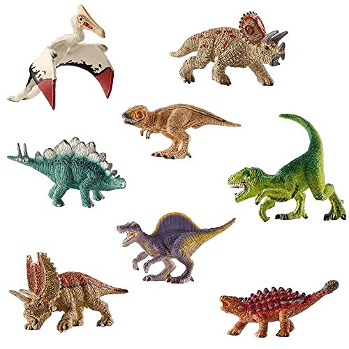 deAO Dinosaurios de Juguete - Figuras Prehistóricas Realistas SET (Mini Set (x8))