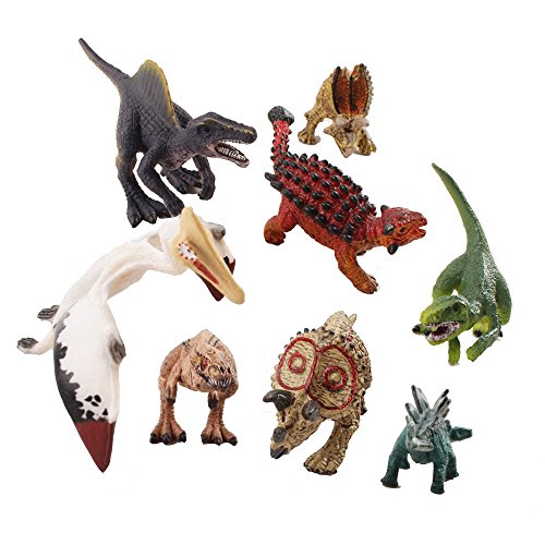 deAO Dinosaurios de Juguete - Figuras Prehistóricas Realistas SET (Mini Set (x8))