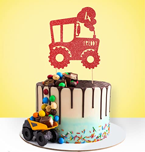 Decoración personalizada para pastel de cumpleaños de Cakeshop | Color personalizado para cualquier nombre y cualquier edad Tractor decoración de pastel para el primer segundo tercero 4, quinto, 6,