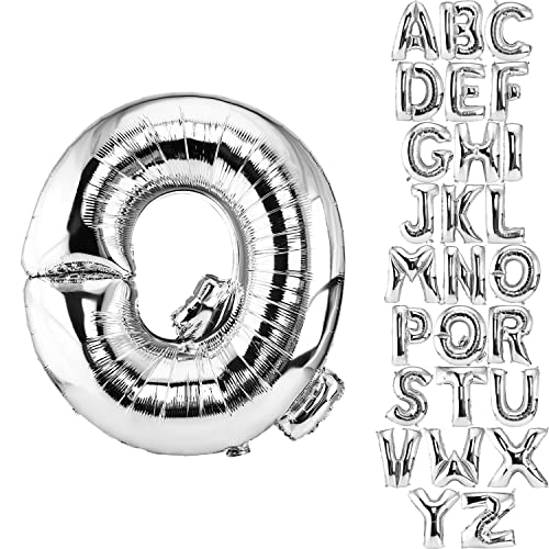 DekoRex® Letras Globo de hoja inflable para su celebración de cumpleaños o para su boda de helio 100 cm Letra Q
