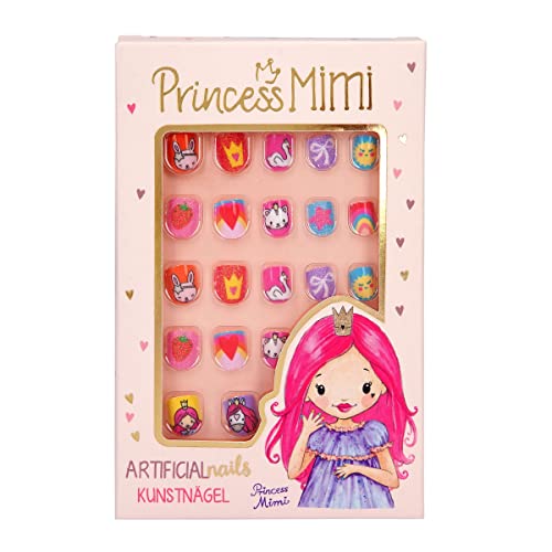 Depesche 11976 Princess Mimi - Uñas Artificiales Autoadhesivas En Muchos Diseños y Patrones, 24 Uñas Artificiales En Diferentes Tamaños