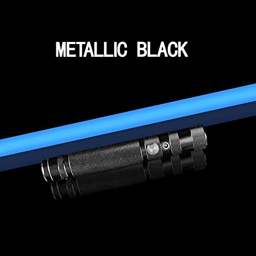 DHliIQQ Sable de luz de color negro espada de metal espada de metal RGB brillo sable de luz juguete noche