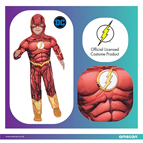 Disfraz de disfraces Flash de superhéroe para niños Edad: 4-6 años