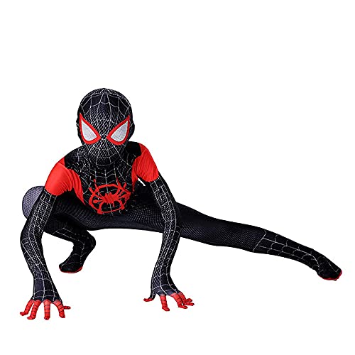 Disfraz de Fiesta cosplay superhéroe Miles Morales Spider Costume para niños, disfraces Disguise juego de rol Action Jumpsuit Carnaval Halloween Party Fancy costume 120-130
