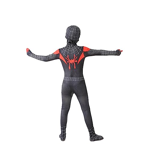 Disfraz de Fiesta cosplay superhéroe Miles Morales Spider Costume para niños, disfraces Disguise juego de rol Action Jumpsuit Carnaval Halloween Party Fancy costume 120-130
