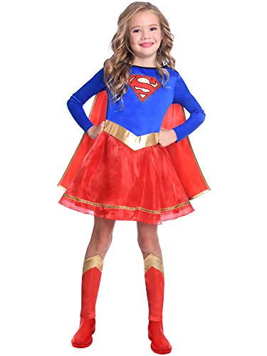 Disfraz de Warner Bros Supergirl clásico para niñas y niños (Edad: 6-8 años)