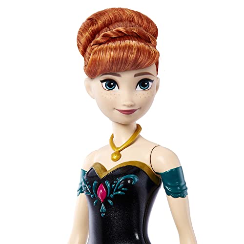 Disney, Frozen Anna Musical Muñeca Que Canta al presionar un botón, Juguete a Partir de 3 años (Mattel HMG43)