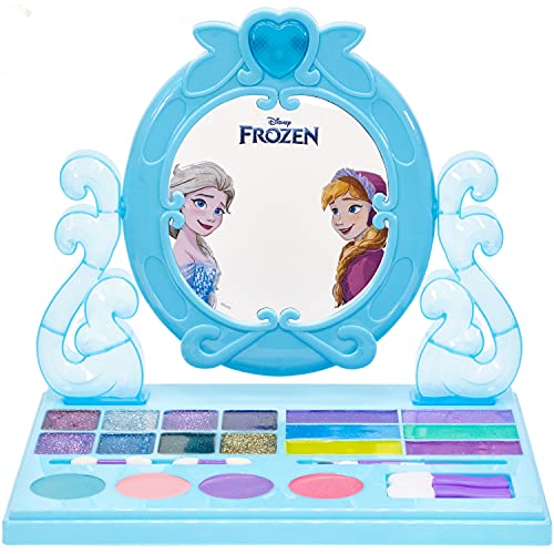 Disney Frozen - Juego de Maquillaje Compacto de tocador cosmético Townley Girl con Espejo y música incorporada, Incluye Brillo de Labios, Brillo y Pinceles para niños y niñas, a Partir de 3 años