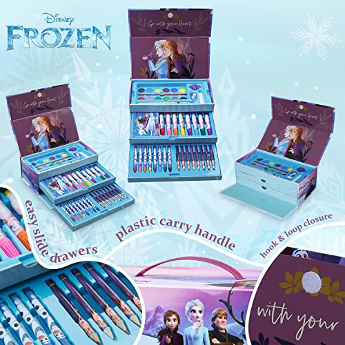 Disney Maletín Pinturas para Niñas Frozen con Ceras y Lápices de Colores 40+ Pzs Frozen Juguetes para Colorear Maletin Colores Niña Regalos para Niñas 3 Años