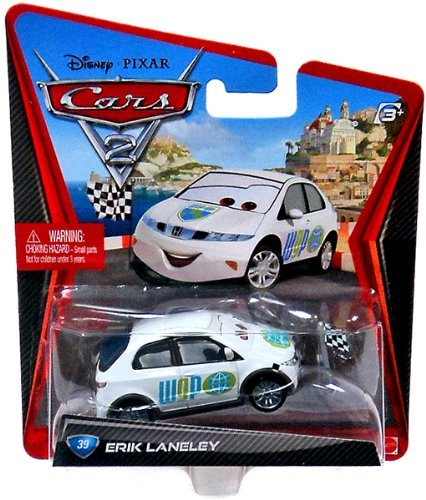 Disney Pixar CARS 2 Movie 1:55 Die Cast Car Erik Lanely # 39 (WGP Race Starter)