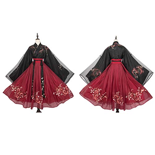 Dittzz Vestido chino de cáñamo para mujer, estilo chino tradicional, bordado de cáñamo para escenario, actuaciones, cosplay
