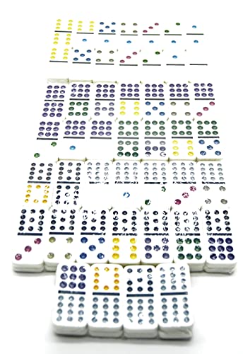 dominó de Puntos Dobles de 12 Colores Grande XXL Caja (Juego 91, dominó) en Caja de Metal.