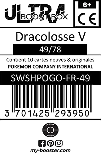 Dracolosse V (Dragonite V) 49/78 - Ultraboost X Epée et Bouclier 10.5 Pokémon GO - Box de 10 Cartas Pokémon Francés