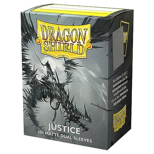 Dragon Shield Dual Matte Justice Silver - Fundas para tarjetas de 100 unidades, tamaño estándar, paquete individual