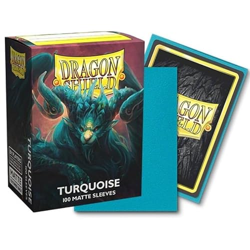 Dragon Shield Matte, Turquoise 100 unidades, láminas para tarjetas, fundas para tarjetas coleccionables como Pokemon Magic, tamaño estándar + protección de envío Heartforcards®