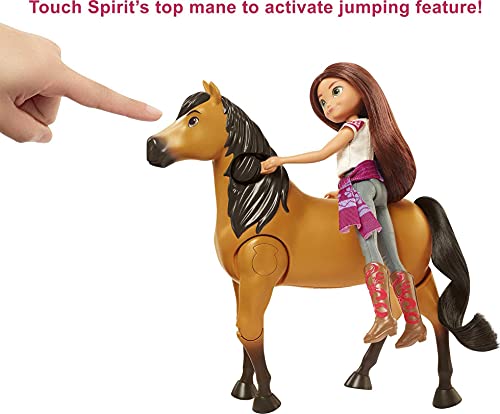 Dreamworks Spirit Spirit y Fortu Montamos a caballo Muñeca morena con caballo de juguete que cabalga solo y accesorios