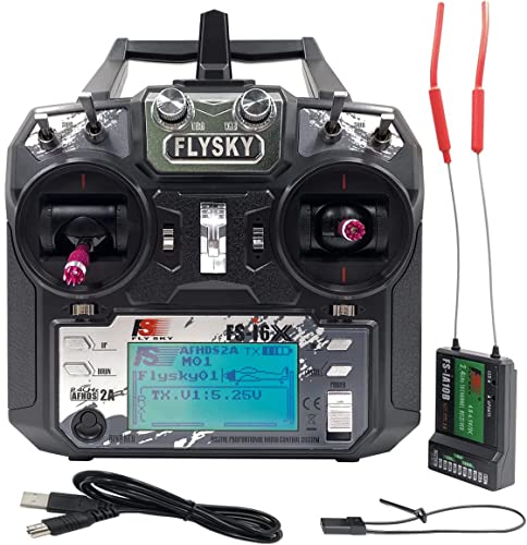 DTXMX Flysky FS-i6X 2.4G Radio Transmisor y Receptor FS-iA10B 10CH RC Controlador para RC Avión Helicóptero FPV Drone Barco