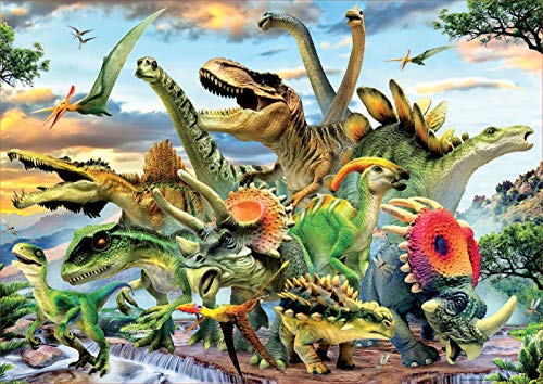 Educa - Puzzle de 500 Piezas para Adultos | Dinosaurios. Incluye Pegamento Fix Puzzle. A Partir de 11 años (17961)