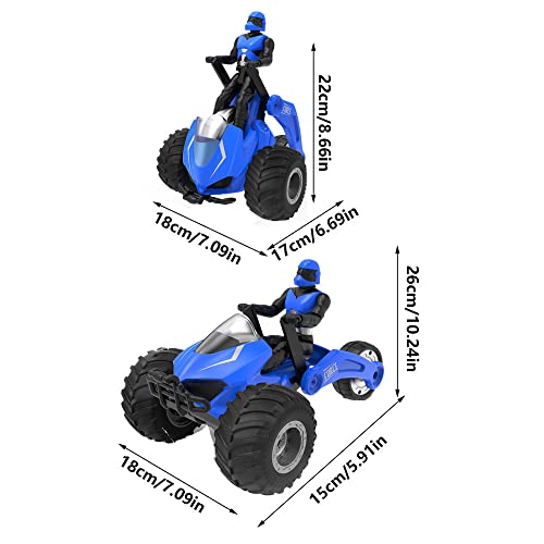 EERSTA Deriva de 360°, motocicleta acrobática, escala 1:16, motocicleta RC transformadora con luz LED, moto de cross RC, coche RC de 2,4 GHz, juguete de regalo de cumpleaños de Navidad para niños y ni