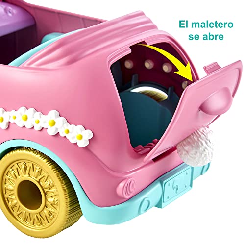 Enchantimals Bree Bunny y su coche descapotable Muñeca con coche rosa de juguete, mascota conejito y accesorios (Mattel HCF85)