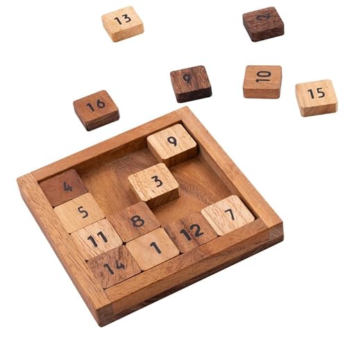 Engelhart - 350240 - Taquin Sudoku en Caja de Madera - Rompecabezas de Nivel Medio - 2 Formas de Jugar - Juego ecológico - 12 x 12 cm