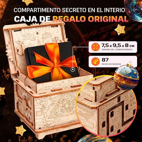ESC WELT Orbital Box - Embalaje Creativo para Regalo con Acertijos - Caja con Enigmas para los Amantes de los Juegos de Rompecabezas - Caja Regalo Ideal para Cumpleaños, Pascua & Boda