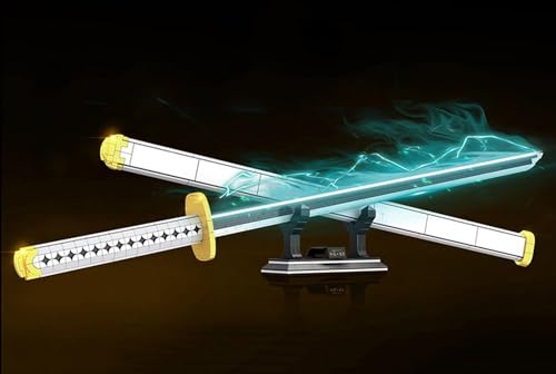 Espada Katana Bloques de Construcción,806 Piezas 99 cm,Cosplay Animes Wado Ichimonji Sword Bloques de Sujeción con Vaina y Soporte,Compatible con Lego A