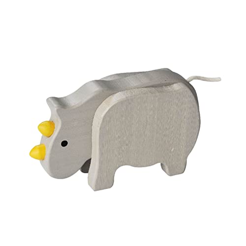 EverEarth Bamboo Rhino EE33543 Figura de Madera de Animal para niños a Partir de 24 Meses