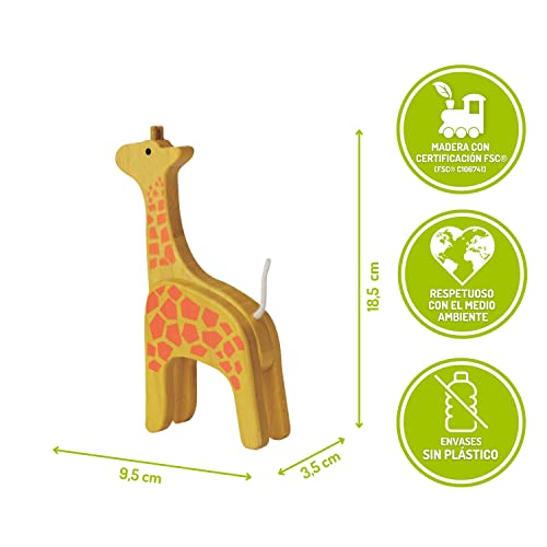 EverEarth Jirafa de bambú EE33548 Figura de Madera de Animal para niños a Partir de 24 Meses