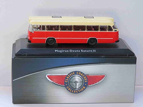 Ex Mag - Autobús a escala 1:76 compatible con Magirus Deutz Saturn II en rojo y crema