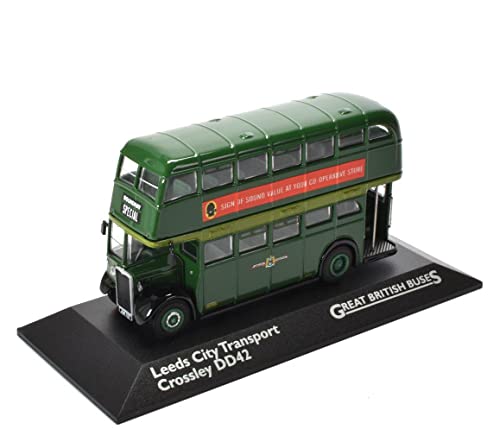 Ex Mag - Autobús modelo fundido a escala 1:76 compatible con Crossley DD42 (Leeds City Transport) en verde