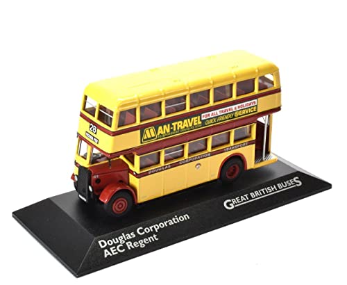 Ex Mag - Modelo de autobús fundido a escala 1:76 compatible con AEC Regent (Douglas Corporation) en crema y rojo