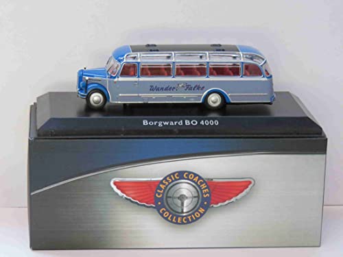 Ex Mag - Modelo de autobús fundido a escala 1:76 compatible con Borgward BO 4000 (Wander Falke) en azul