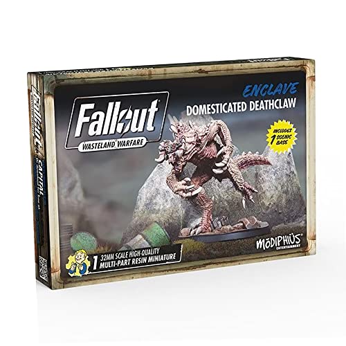 Fallout Wasteland Warfare: Enclave-Domesticated Deathclaw - 1 figura miniatura, 32 mm sin pintar, onda capcial, RPG