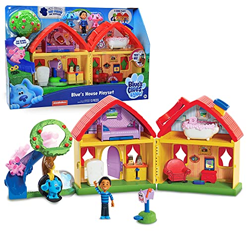 Famosa - Blue´s House Playset de las Pistas de Blue, Casita de juguete para muñecos de la serie de dibujos, con accesorios y figuras de los protagonistas, (BLU09000)