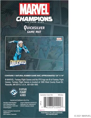 Fantasy Flight Games, Marvel Champions: Quicksilver Game Mat, Card Game, Ages 14+, 1-4 Players, 60 Minutes Playing Time, Multicolor, FFGMS23