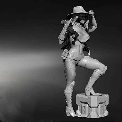 FCBEL 75mm 1/24 Fantasy Western Woman Warrior Miniatura Kit Resina Personaje Modelo de fundición a presión, Kit de Modelo sin Montar y sin Pintar // M3496J