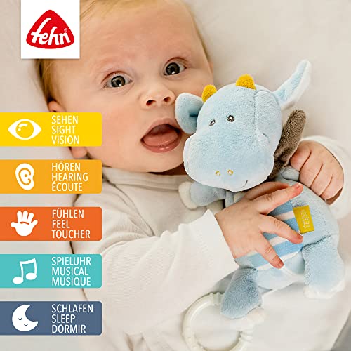 Fehn caja de música ayuda a dormir dragón - caja de música con mecanismo musical extraíble para colgar - melodía ayuda "Dormir niño dormir" - juguete musical para bebés y niños a partir de 0+ meses