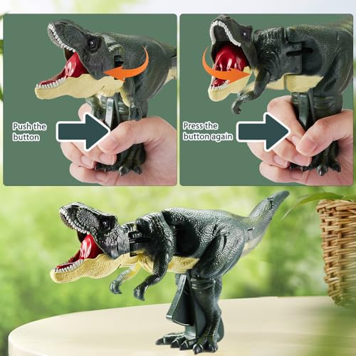 FENGQ Dinosaurios Figuras Tiranosaurio Rex, Juguete Divertido de Dinosaurio, Eléctrico Dinosaurio Juguete, para Niños de 3 a 12 Años