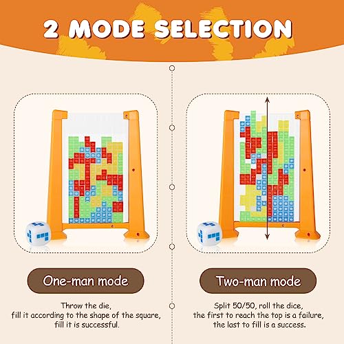 FENYW Tetris del Juguete Acrílico, Puzzle Tetris de Madera, Juguetes Montessori niños 3 4 5 6 años 3D Cerebro Juguete Rompecabezas Inteligencia Colorido Bloques
